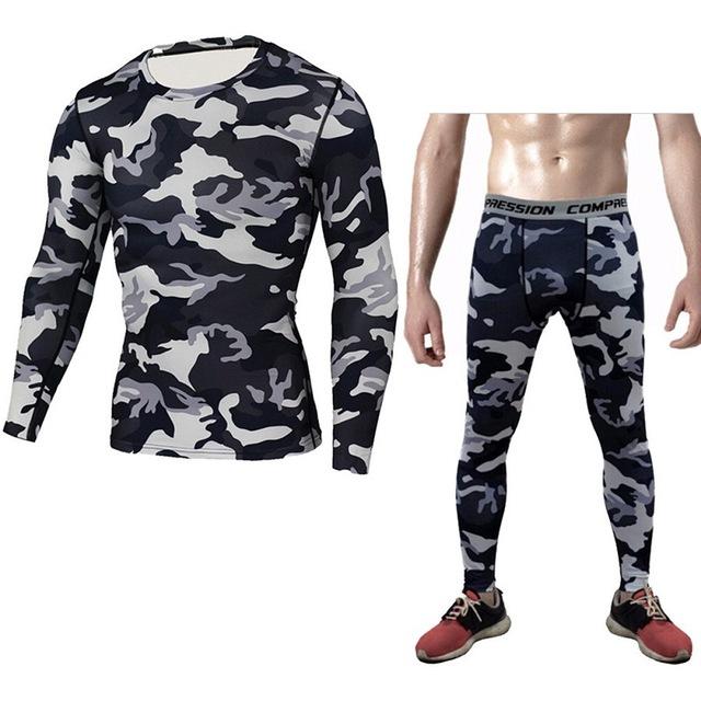 Running Sets Compression T-Shirt Clothing Long Sleeve T Shirt + Leggings Fitness Quick Dry Crossfit Suits
