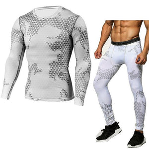 Running Sets Compression T-Shirt Clothing Long Sleeve T Shirt + Leggings Fitness Quick Dry Crossfit Suits