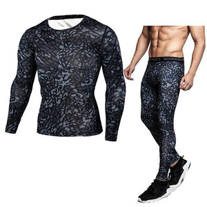 Running Sets Compression T-Shirt Clothing Long Sleeve T Shirt + Leggings Fitness Quick Dry Crossfit Suits