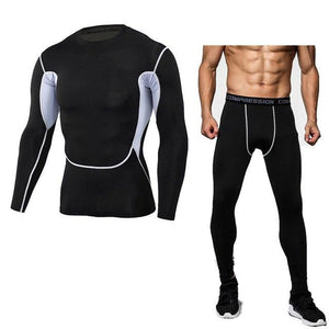 Running Sets Compression T-Shirt Clothing Long Sleeve T Shirt + Leggings Fitness Quick Dry Crossfit Suits