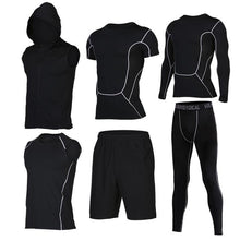 Quick Dry Men's Running Sets 6pieces/sets Compression Sports Suits Basketball Tights Clothes Gym Fitness Jogging Sportswear