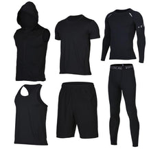 Quick Dry Men's Running Sets 6pieces/sets Compression Sports Suits Basketball Tights Clothes Gym Fitness Jogging Sportswear