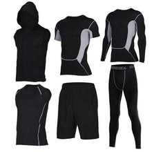 Quick Dry Men's Running Sets 6pieces/sets Compression Sports Suits Basketball Tights Clothes Gym Fitness Jogging Sportswear