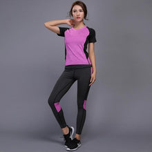 2 Pieces Women Yoga Set Fitness Gym Clothes Running Tennis Shirt+Pants Yoga Leggings Jogging Workout Sport Suit