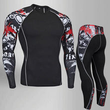 Men's Compression Run jogging Suits Clothes Sports Set 4xl Long t shirt And Pants Gym Fitness workout Tights clothing
