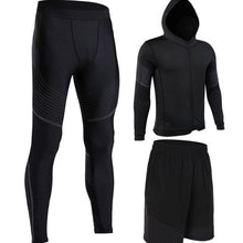 Men's Run set Fitness Suit Gym Wicking Compression Jogging sports tracksuits running sportswear