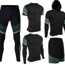 Men's Run set Fitness Suit Gym Wicking Compression Jogging sports tracksuits running sportswear