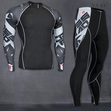 Fitness suit long-sleeved tights men's quick training sports stretch running fitness clothes