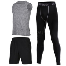 Mens Sports Suits Basketball Jersey For Men 3pcs Compression Running Suits Gym Fitness