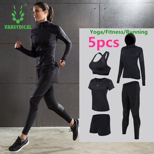 2018 Sports Suits Women's Yoga Sets Fitness Running Sportswear Tights Workout Jogging Suits Gym Sports Clothes 2-5pcs